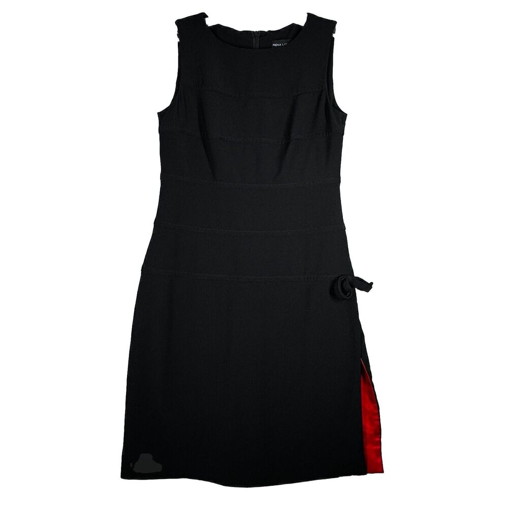 Rena Lange Dress Women Small Black Sheath Career Business Neutral Minimalist
